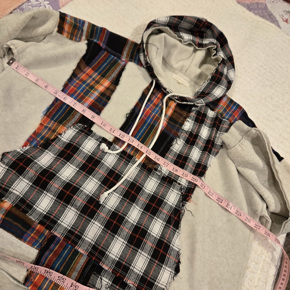 Gray And Multicolor Patchwork Hooded Sweatshirt - image 8